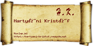 Hartyáni Kristóf névjegykártya
