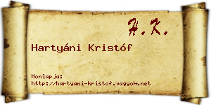 Hartyáni Kristóf névjegykártya