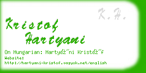 kristof hartyani business card
